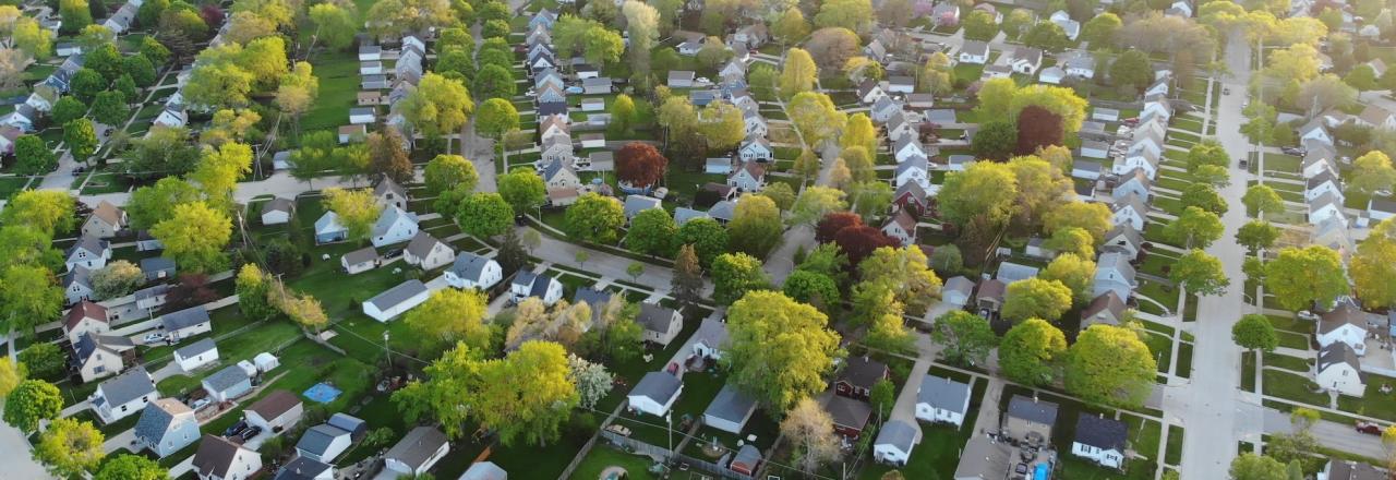 aerial view of homes in Milwaukee
