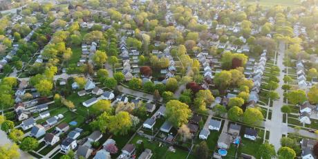 aerial view of homes in Milwaukee